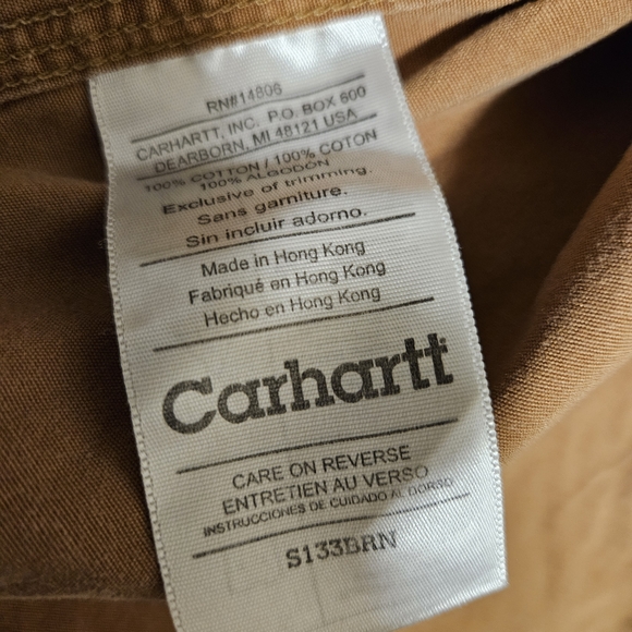 Carhartt Tan Short Sleeve Button Down Shirt Men's Size Large - Picture 4 of 9